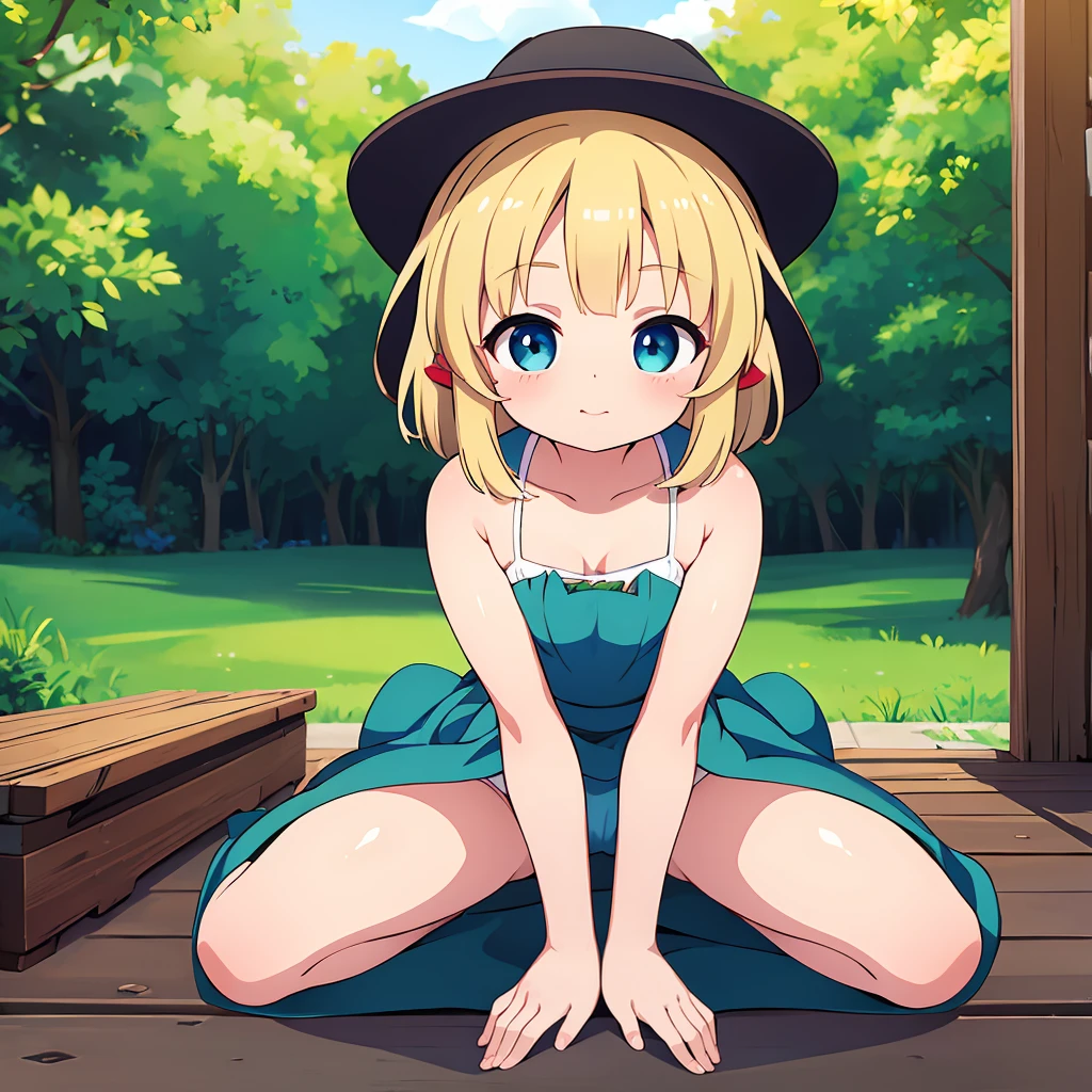 ((Highest quality)), ((masterpiece)), (detailed), Moriya Suwako short hair middle breasts WhiteThong sexy Cute face Kneeling