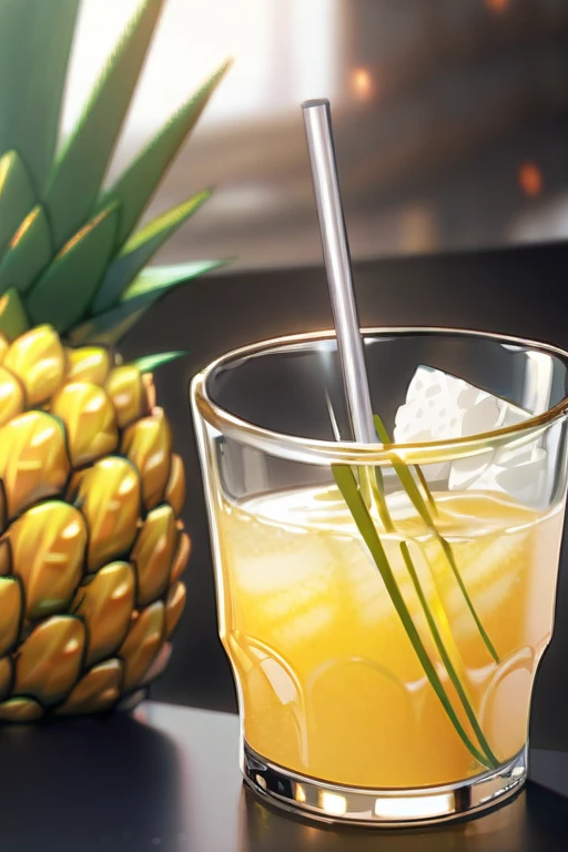 ((Best quality)), ((masterpiece)), (detailed), pineapple juice