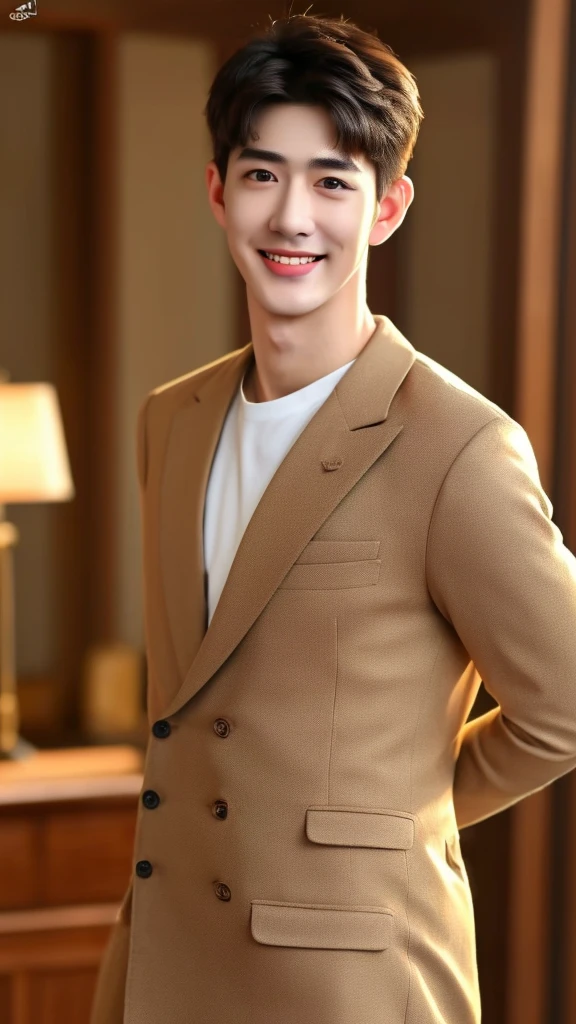 ผู้ชายเอเชียhandsome,Smile1.5,Masterpiece,height,Very detailed,best quality, ,realistic,raw image, art station,short hair, handsome, Anatomically correct, detailed skin, (detailed face), Very detailed and delicate eyes, Clean and shiny lips, (Very detailed:1.3), (best quality:1.3), (Masterpiece, 8K:1.3), (realistic:1.3), natural light,full body image