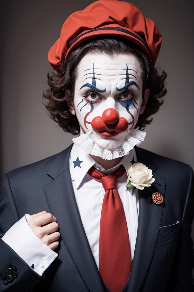 Clown in a suit