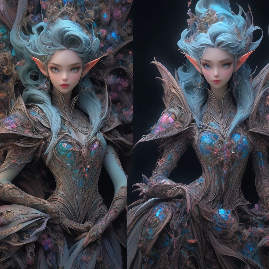 ((Plano General, whole body, whole body, whole body:1.5)), (Tangled, Datura stramonium, fractal, lattice), (surreal fractal art:1.3), (Mechanically Luminous Elf Princess:1.5), (Very detailed, 8K, beautiful epic dramatic scene), (Realistic, Cinema Lighting, dramatic, Impressive composition), (amazing colors, Vibrant, bright), (From Another World, ether, Mysterious)