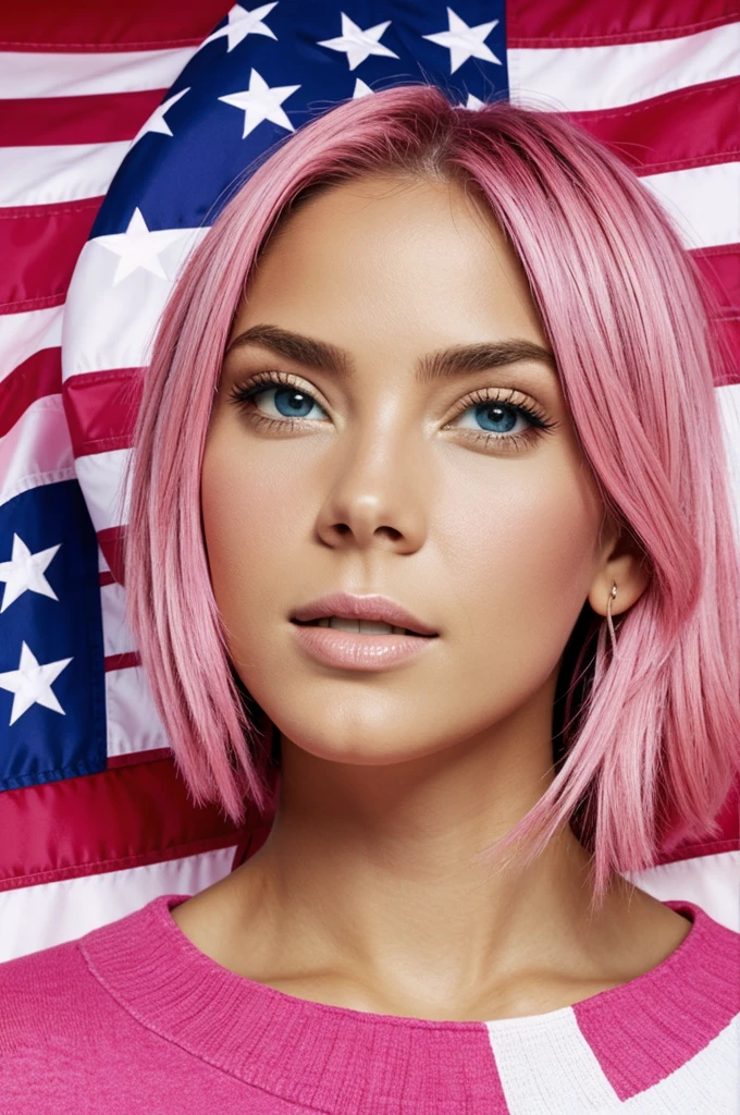 Pink with US flag colors 