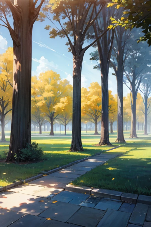 A school trees around