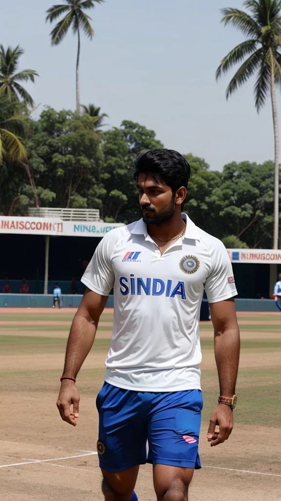 Men indian cricket player and tshirt 