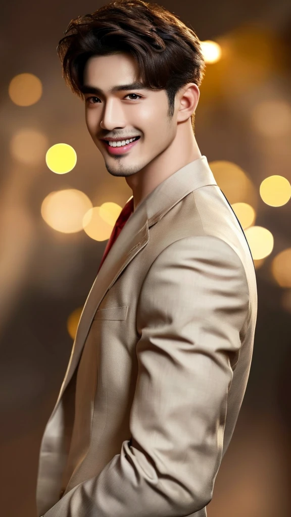 ผู้ชายใส่สูทสีเลือดหมู,ยิ้ม1.2,ผลงานชิ้นเอก,ความสูง,ละเอียดมาก,คุณภาพดีที่สุด,ภาพถ่ายเต็มตัว ,เหมือนจริง,ภาพดิบ, อาร์ตสเตชั่น,ผมสั้น, หล่อ, ถูกต้องตามหลักกายวิภาค, ผิวที่มีรายละเอียด, (ใบหน้าที่มีรายละเอียด), ดวงตาที่ละเอียดและละเอียดอ่อนมาก, ริมฝีปากสะอาดและเป็นมันเงา, (ละเอียดมาก:1.3), (คุณภาพดีที่สุด:1.3), (ผลงานชิ้นเอก, 8k:1.3), (เหมือนจริง:1.3), แสงธรรมชาติ, healthy men model photo, The most handsome face, thai asia male, thai asia male model, thai male fashion model, Perfect handsome face, full body image, perfect shape, handsome smile, black eye, 1 man, 25yo, solo, realistic, best quality, photorealistic, masterpiece, 8k, high res, solo, extremely detailed face, (professional lighting, bokeh), (light particles, lens flare, glowing particles:0.6), (dynamic pose:1.2), soft lighting, top angle view, The background is blurred, background bokeh,white room background, ((daytime)), sky, ((looking at the viewer:1)), (looking at the camera),(portrait:0.6), cowboy shot, gorgeous,very gorgeous, very handsome man, standing post, wide shoulder, full body, (medium breast), (medium hair), brown hair, smile, floating hair, smile, open_mouth, teeth, office suit, shirt, uniform, realistic, It's the perfect tool to capture the softest details of this 16k photography masterpiece, The best luxury where everything is unimaginable, Beautiful light atmosphere, perfect anatomy, perfect hand,(8k, raw photo, best quality, masterpiece: 1.2), (realistic, photorealistic: 1.37), super detailed, Ultra high resolution, standing, full body,Standing tilted forward, looking at the camera,Top Quality, Ultra High Resolution, Beautiful Face, (PureErosFace_V1:0.8), RAW, (detailed face), (detailed facial features), (fine detailed skin), pale skin, (masterpiece), perfect proportions, realistic photo, full shot, full body, (body portrait)