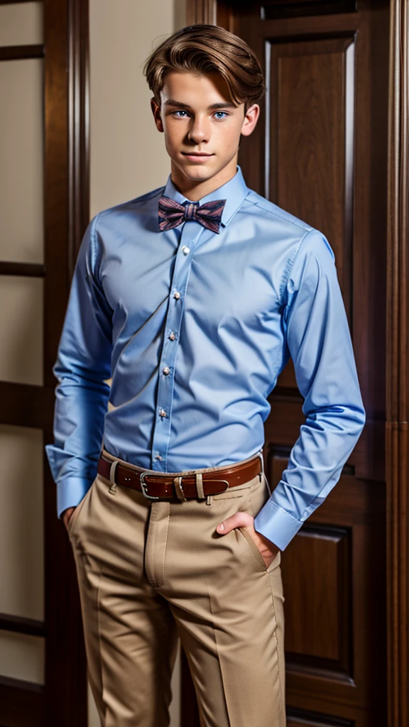 19 year old male wearing bow tie and lomg sleveed button up with belt and tucked in
4K HIGH REZ
Physical Description: Brown colored hair and skinny build. 5"5 and 150 LB. Blue eyes.
.