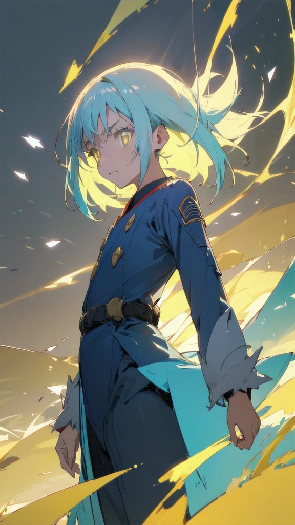 {{{masterpiece}}}, {{{best quality}}}, {{ultra-detailed}}, {illustration}, {{an extremely delicate and beautiful}}, A vibrant color palette is used,{{{ the neon colors in the background}}}, Reflections and prismatic effects can be seen in the character's hair and background, expression is serious,combat uniform, hair and clothes sway in the wind, The light effects are skillfully used, magical atmosphere, The background is filled with shining lines and colorful shards of light, the movement of energy, realistic, japan anime taste, yellow eyes that charm everyone in the world, Straight hair, the whole body, {{{dynamic angle}}}, wide shot, {{{very wide shot}}}, (ultra details),anime colored,2D,glowify,