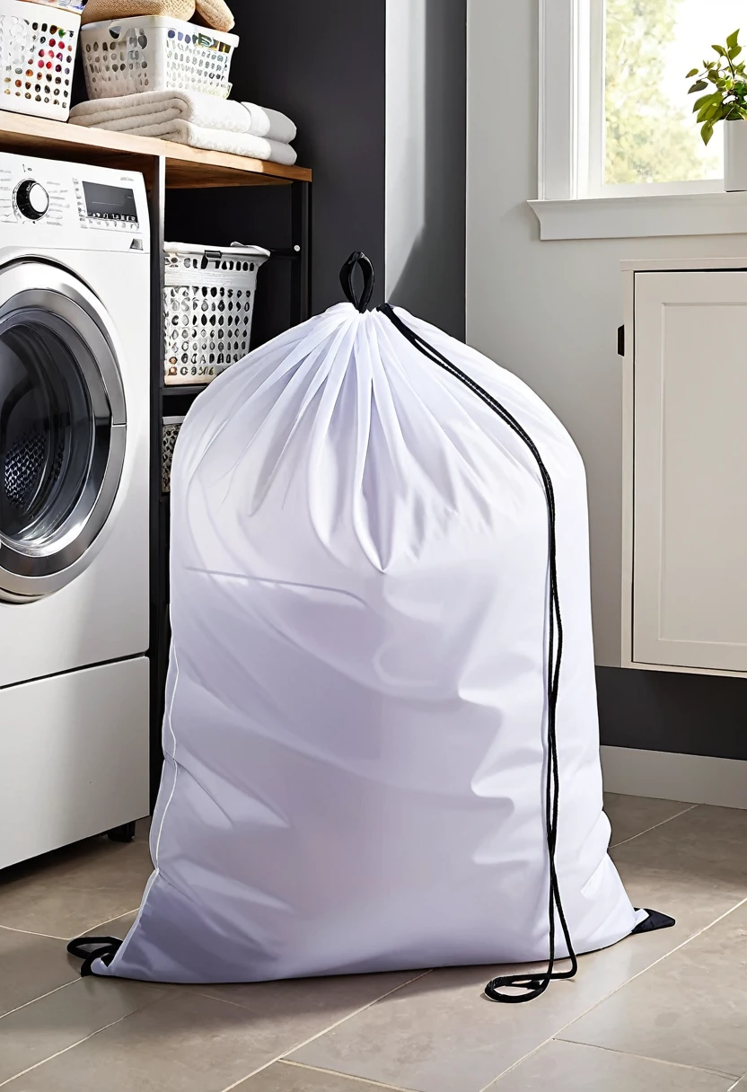 1 extra large mesh laundry bag in the laundry room，Drawstring，