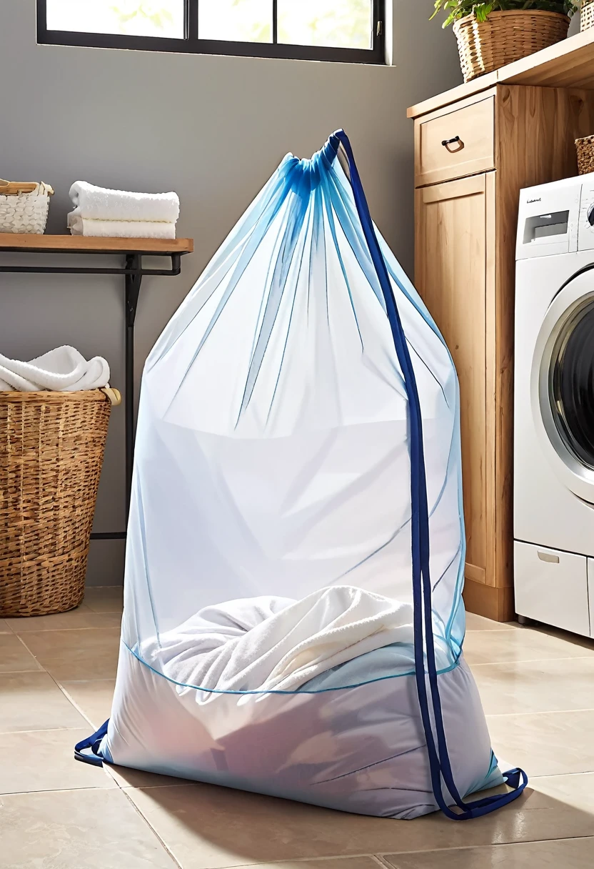 1 extra large mesh laundry bag in the laundry room,Drawstring,