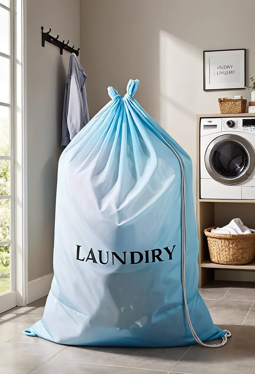 1 extra large mesh laundry bag in the laundry room,Drawstring,