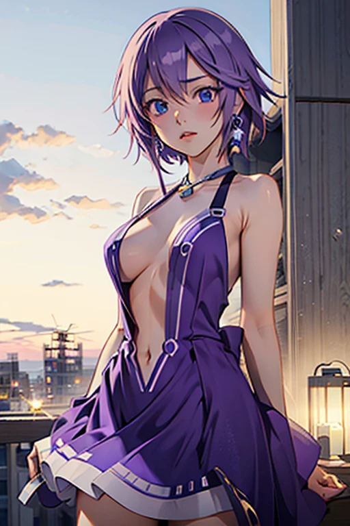 Mizore Shirayuki, short hair, deep v dress,