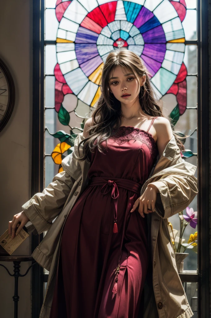 a picture of a stained glass window, intricate art, by Mario Dubsky, stained glass art, amethyst stained glass, detailed art in color, by Robert Richenburg, by Adrienn Henczné Deák