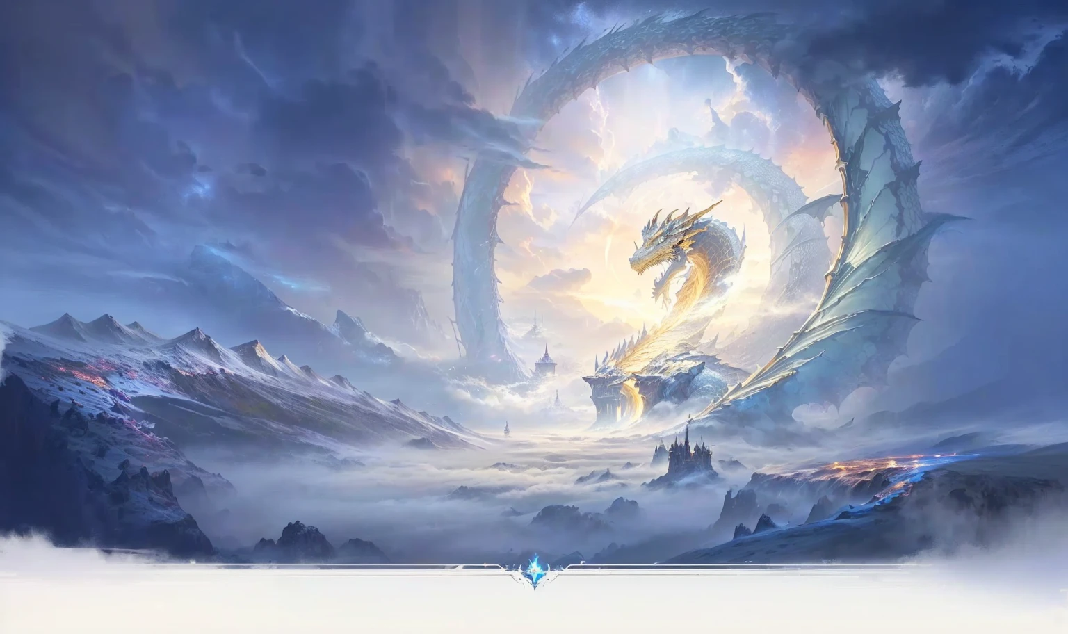 There is a painting in the sky,There is a dragon and a man in the painting, Kingdom of Light Background, riot games Concept Art, Gorgeous border + Concept Art, Stunning mysterious background, Stormlight Archives, 8K HD wallpaper JPEG artifact, 8K HD wallpaper JPEG artifact, Concept Art artwork masterpiece, fantasyConcept Art, library of ruina Concept Art, background technology