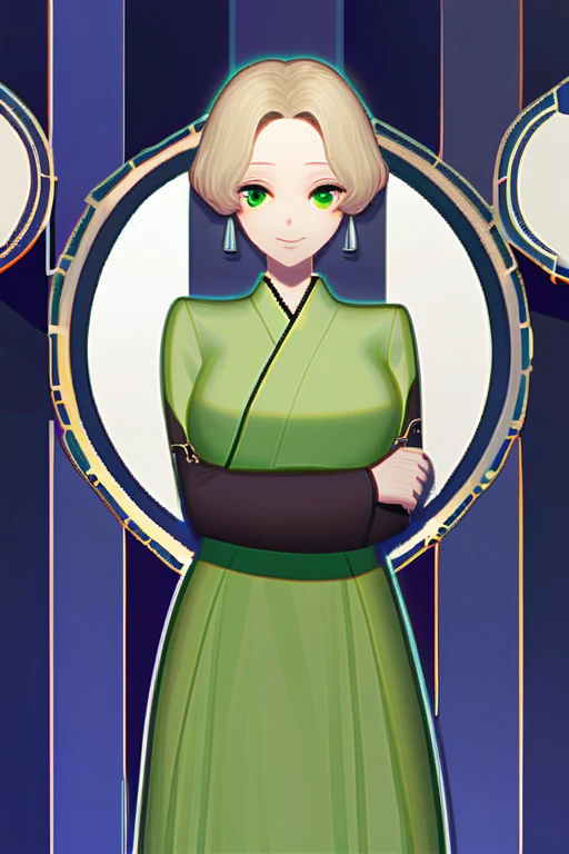 ((Лучшее качество)), ((шедевр)), (подробный), Tsunade Senju in a short green dress