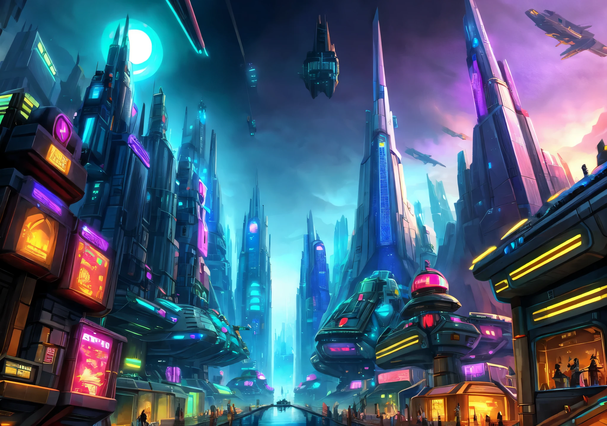  futuristic city of fantasy 
