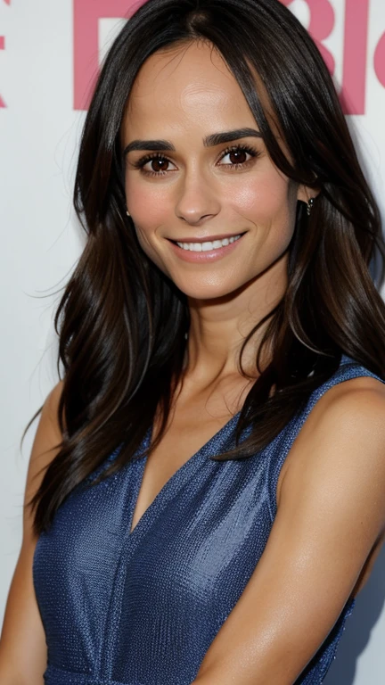 Jordana Brewster dressed in light clothing and smiling