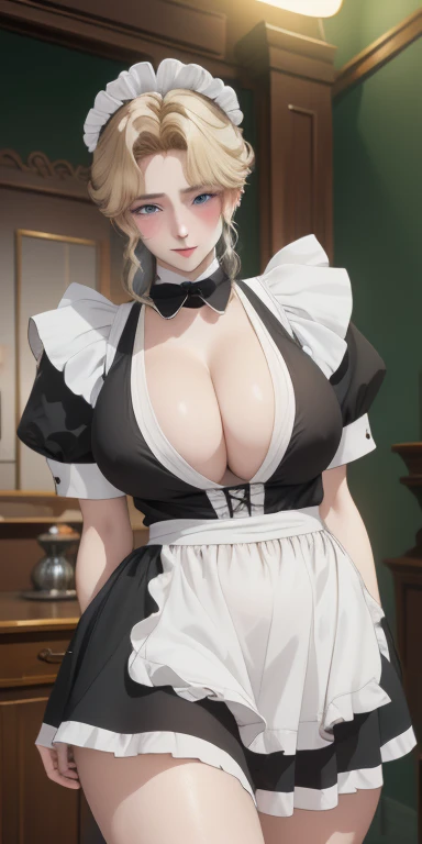 (((Full and soft ,)))(((Huge breastsCleavage))) (Purvy figure), (masterpiece), best quality, Extremely detailed, Perfect hands, Perfect legs, Delicate eye expression, 1 girl alone,, whole body,maid(Black, mini skirt),maid headdress, Skirt lift,  At midnight, 客厅Walk廊(hidden, Only candles are glowing), Walk,,Squint your eyes, Smile, Large Breasts. (((cleveage))tremely detailed, Fair and aesthetic, high quality, Fair, masterpiece, best quality, eternal, rely, Radiant Skin, Sticking out tongue of mouth, blush, Sexy body, definition, Perfecyes, Sticking out tongue, blush, Strabismus,（Tears in the eyes, Saliva residue）, The hem of the skirt is wet, Brushed, photography, 8K, Human Development Report, high resolution, absurd:1.2, Kodak Portrait 400, Film Grain, Blurred background, Bokeh:1.2, lens flare, (Energetic_color:1.2),专业photography师