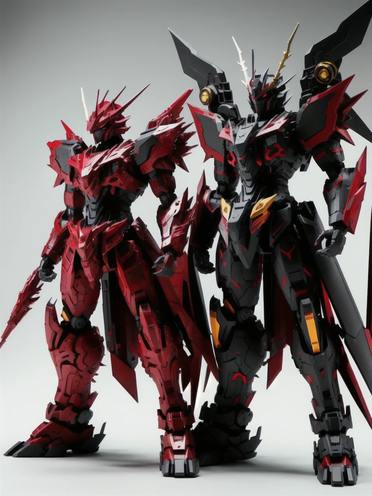 Mechagodzilla red and black fight with mecha stag bettle black and gold color