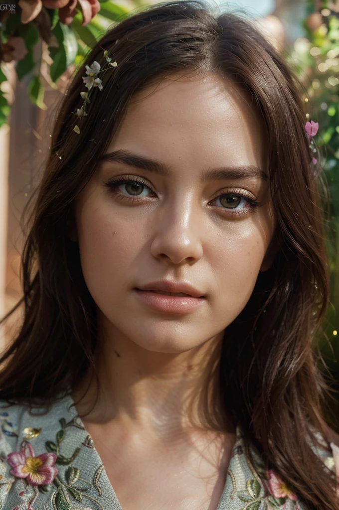 beautiful detailed eyes, beautiful detailed lips, extremely detailed eyes and face, longeyes, 1girl, digital painting, floral garden, sunlight, warm color palette, detailed foliage, detailed flowers, cinematic lighting, photorealistic, 8k, (best quality, 4k, 8k, highres, masterpiece:1.2), ultra-detailed, (realistic, photorealistic, photo-realistic:1.37), HDR, UHD, studio lighting, ultra-fine painting, sharp focus, physically-based rendering, extreme detail description, professional, vivid colors, bokeh