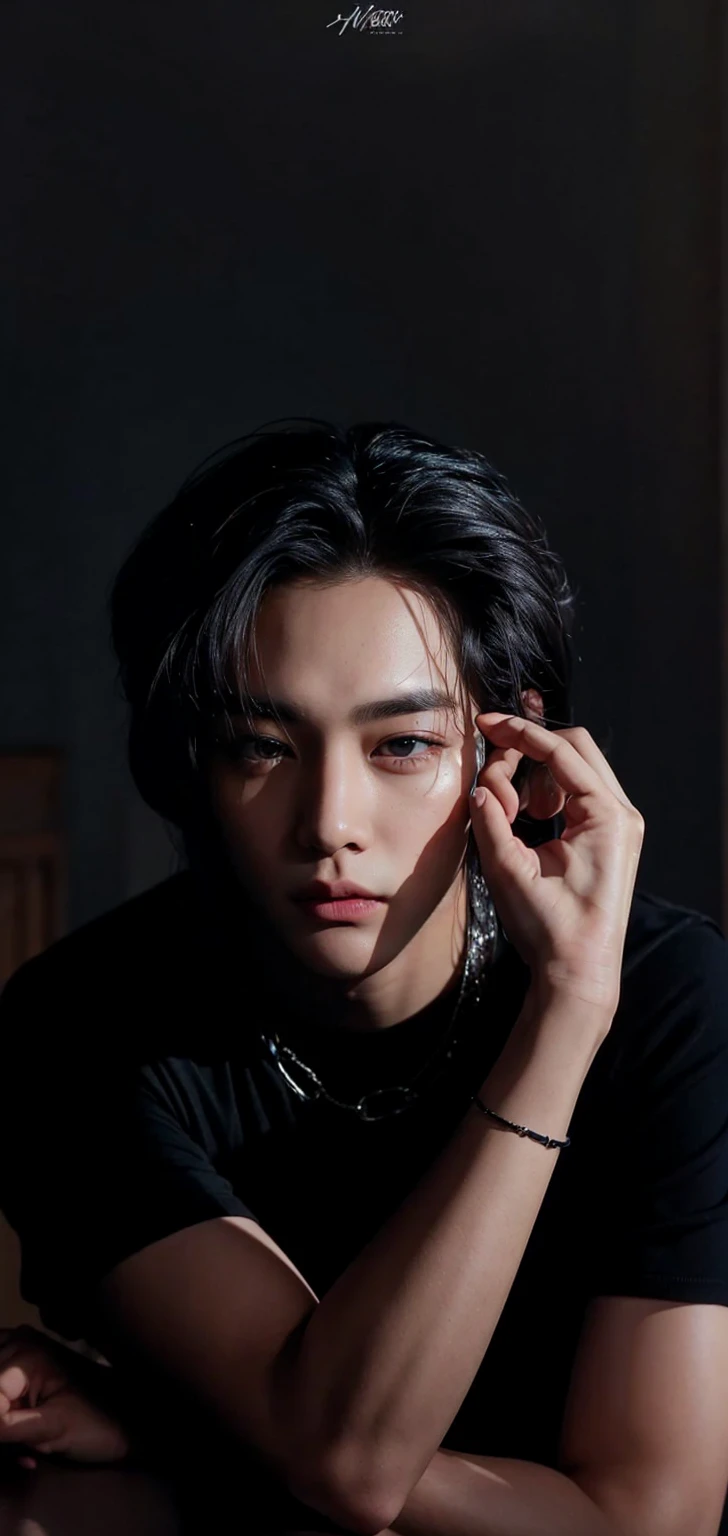 Taehyung boy ia long hair, cabelos longos, long black hair, hair long, black long hair