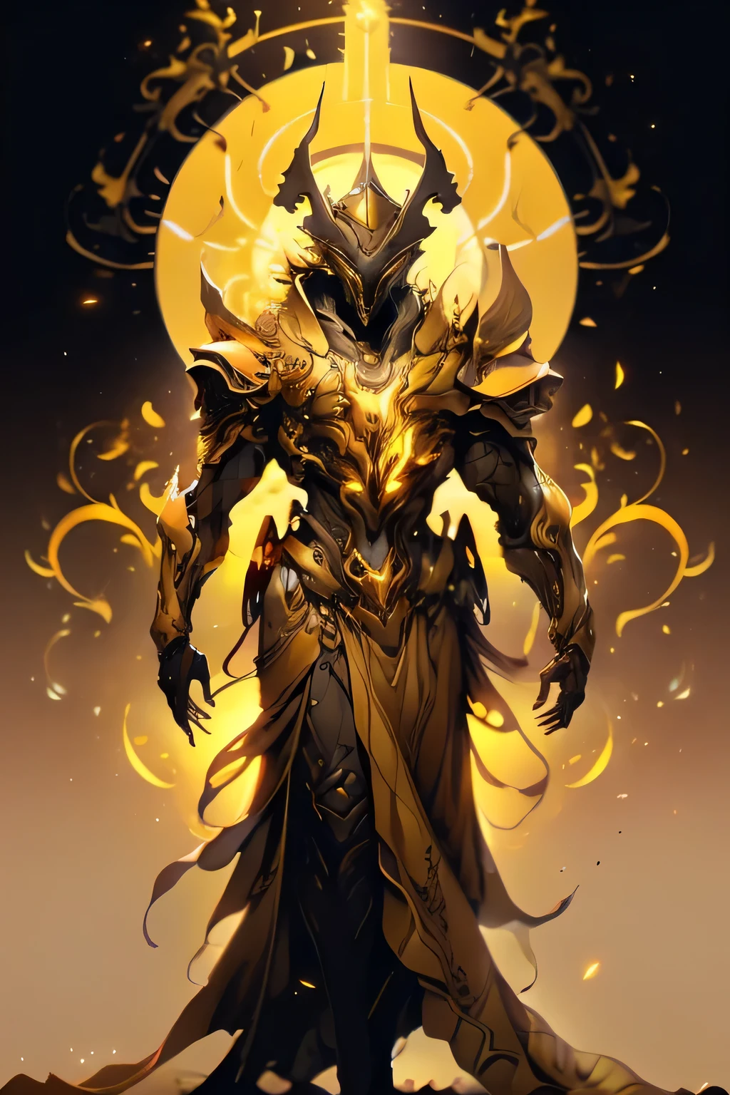 Fascinating picture of an unusual object, Describe vividly, Unusual images of objects in the sun. The blade is bright and vibrant, Create a warm, Ethereal light on the stone floor. The flame swirls gracefully around the blade, Show its power. In the background, A small waterfall, Casting Warmth, The scene was shining with golden light. Large aperture, Low light, Macro