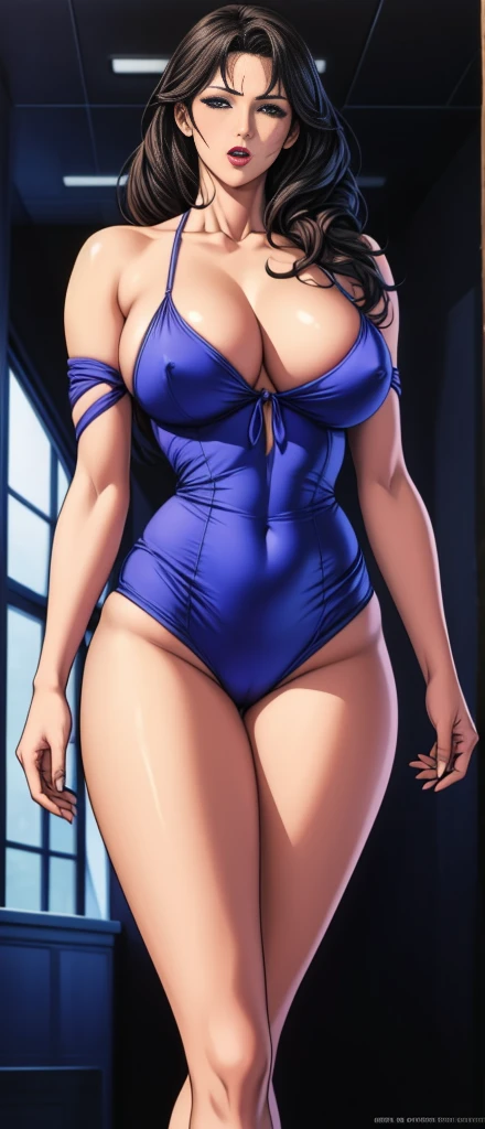 girl，alone，Gray background，Artistic lighting，Beautiful Asian Goddess，Long black hair，Long Hair,Wavy Hair,eyelash, blue eyes, lipstick, Completely naked,(Fully expose your thighs to the viewer:1.4),Standing with legs apart,She plays with her crotch with her own hands and rubs her own breasts., ,Tied up woman,Sensual,(Hair blowing in the wind),Graceful features，No sleeve，Mature Woman, Mature Woman,Detailed fingers, Perfect hands, Length 180cm,Small face,sweating,Soft thighs,Sexy legs,Sexy ass, Cleavage,Open the chest,Smooth thighs and legs，((Amazing orgasm)),大きなSexy ass, Perfect Body Proportions, Slim waist,Nipples visible,The areola is protruding,Tight waist,(Long legs:1.4),E cup bust,Thighs open,Huge :1.3，perspective:1.2，Looking at the audience，Character-centric，symmetry diagram，whole body:1.5，From below:1.2，Abdominal shot