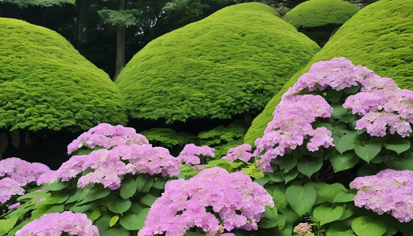 Girl　Valley　Japanese Temple　moss　hydrangea