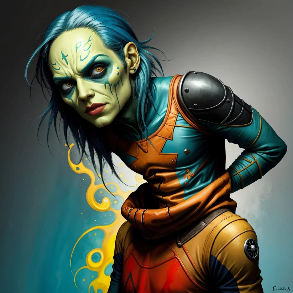 Tinfoil mutant character blending the distinct artistic techniques of Esao Andrews