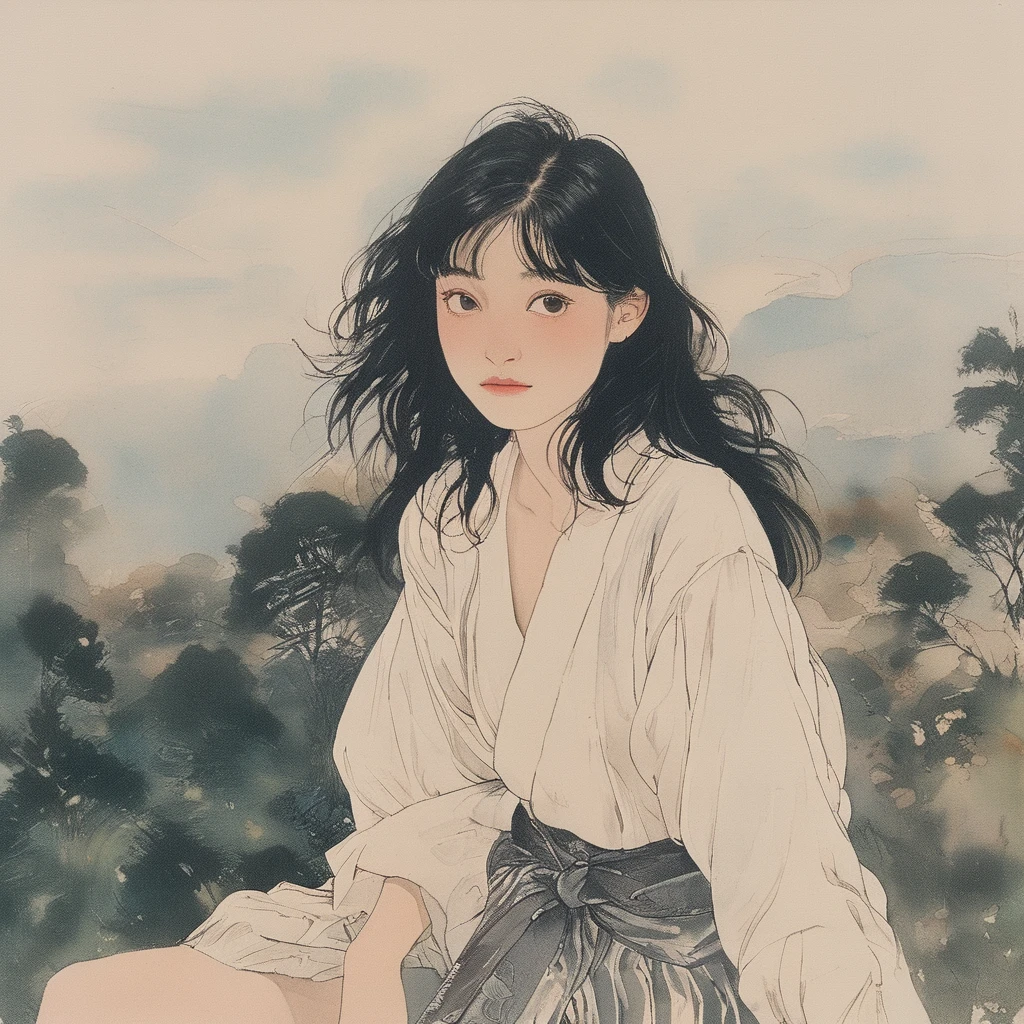 Girl holding her knees