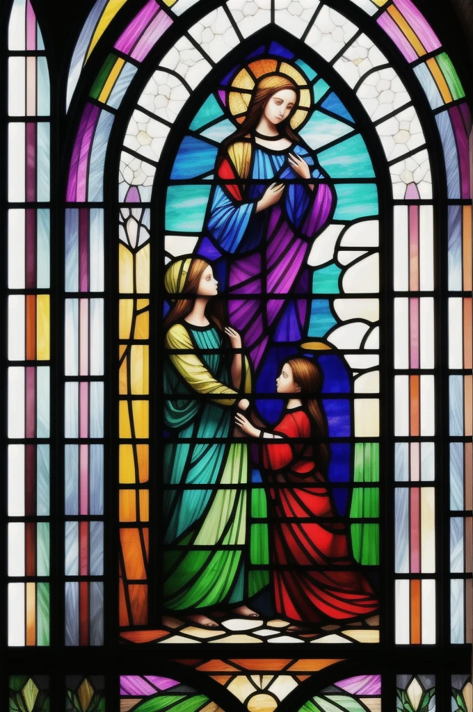 a picture of a stained glass window, intricate art, by Mario Dubsky, stained glass art, amethyst stained glass, detailed art in color, by Robert Richenburg, by Adrienn Henczné Deák