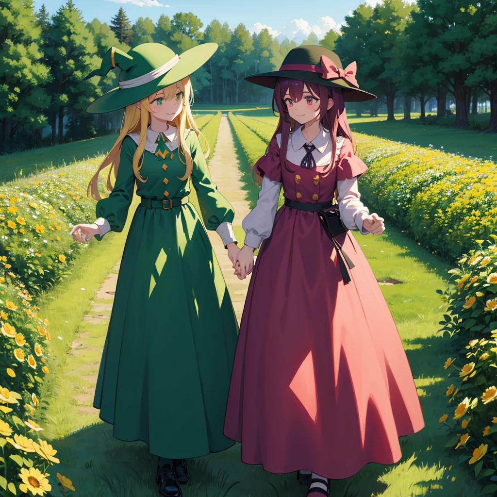 participant rune: Ralsei and Chris holding hands in a field of flowers
