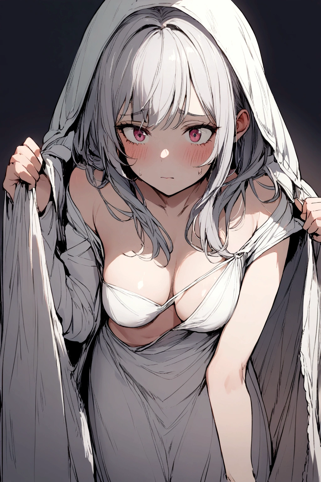 1 girl undressing and seeing that I see her and she gets scared