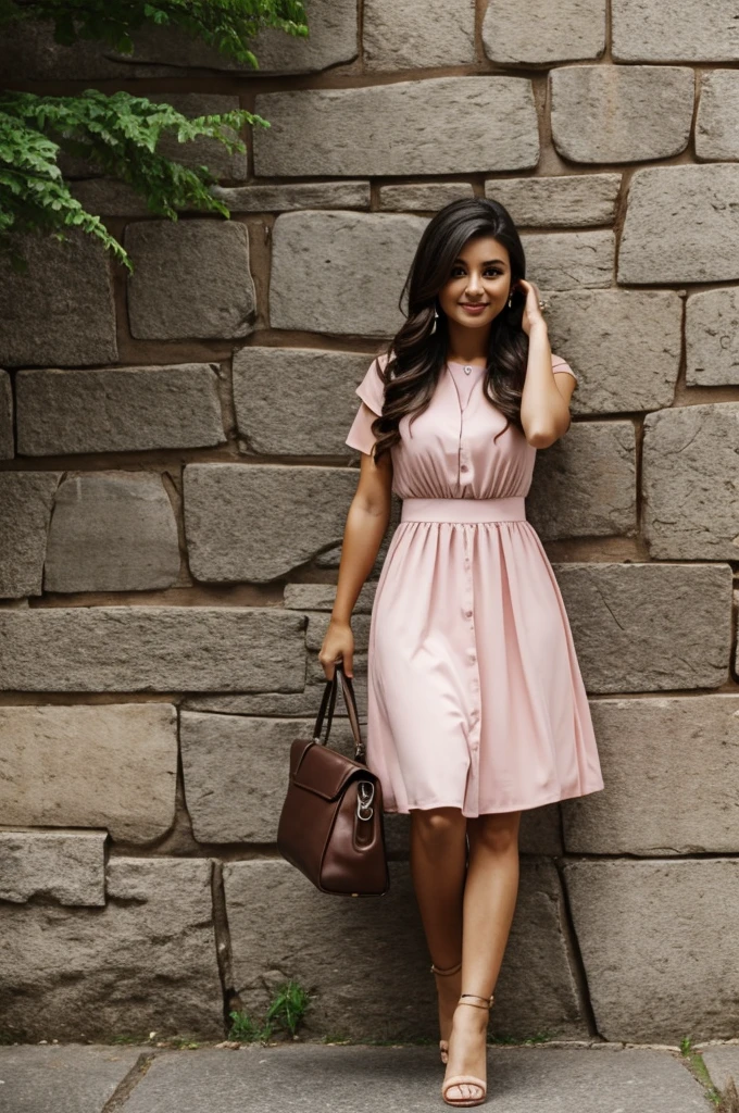 Woman in pink dress