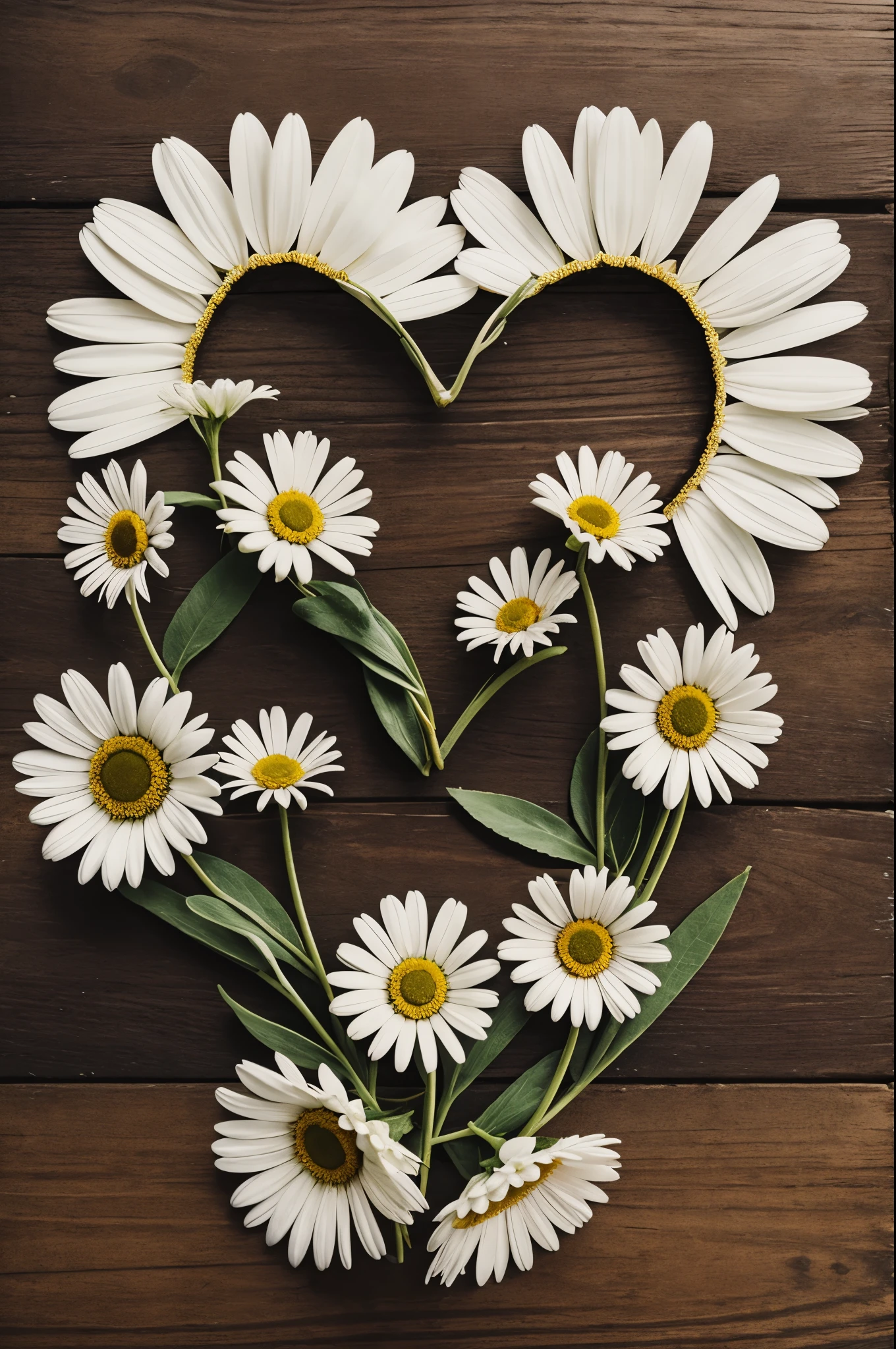Create a daisy intertwined with another and a heart