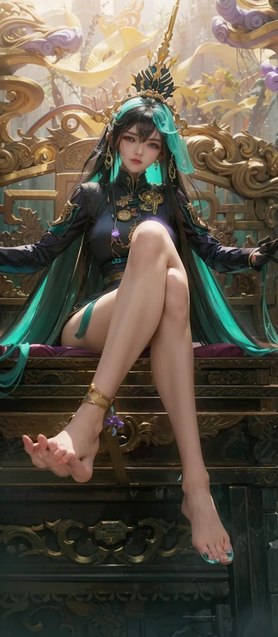 a close up of a woman with a purple and black costume, shadowbringers cinematic, 4 k detail fantasy, a beautiful fantasy empress, game cg, xianxia fantasy, xianxia hero, 2. 5 d cgi anime fantasy artwork, cinematic goddess close shot, ruan jia and artgerm, wow 4 k detail fantasy, hyperdetailed fantasy character