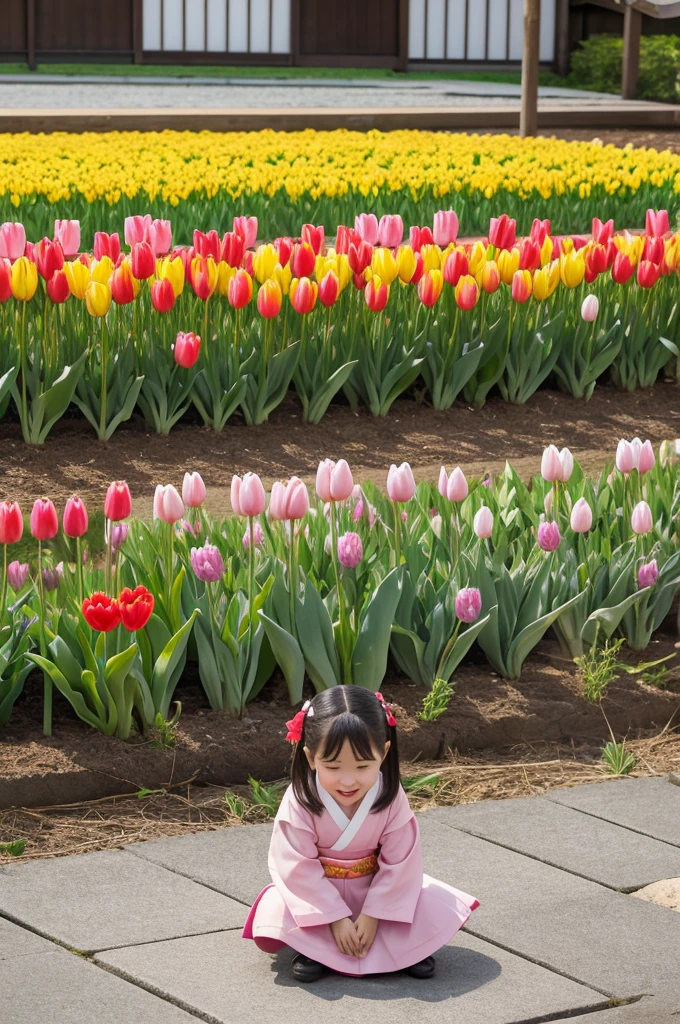 Tulips, a representative flower that brightens spring flower beds, were introduced to Japan during the Edo period. Initially, they were very expensive. Bulb cultivation in Japan began and spread after the Taisho era. By the early Showa period, tulips had become a familiar flower, even sung about in children’s songs.