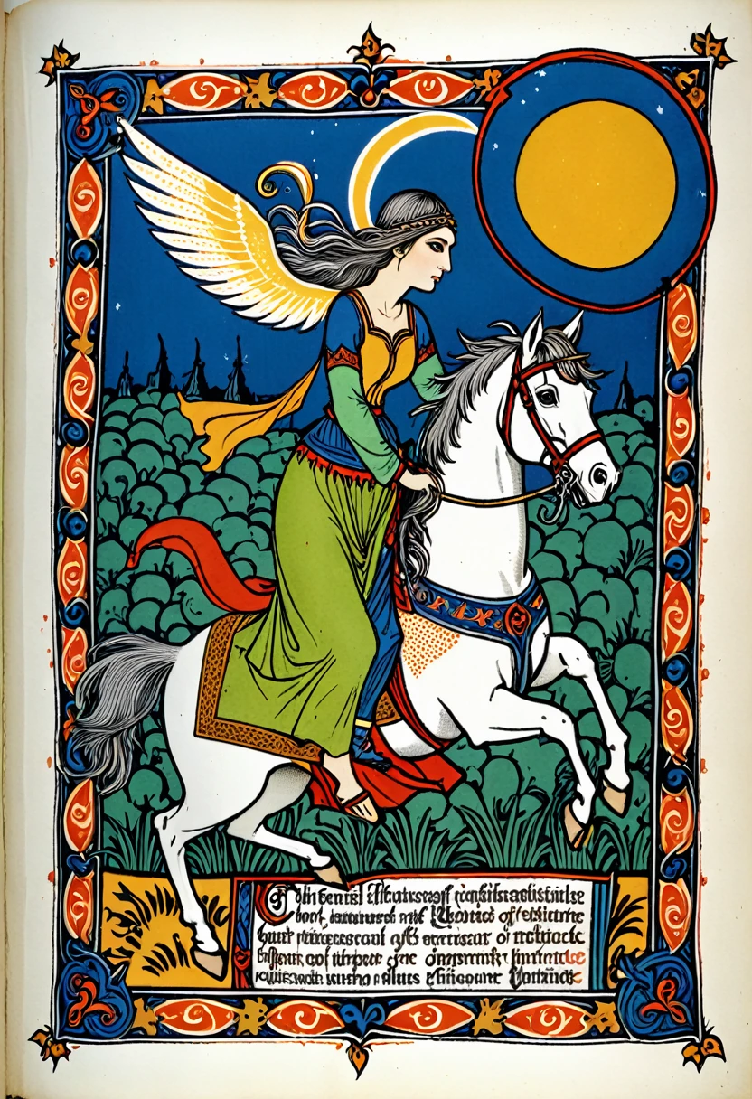 Chartreuse Gypsy, Safe From Harm, out of luck, Battle Without Honor Or Humanity, in the style of an 11th century illuminated book, The works of Libertyville Illustration. --ar 2:3