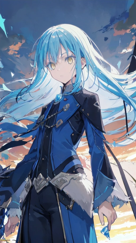 {{{masterpiece}}}, {{{best quality}}},{{{extremely detailed CG}}},{{{unity 8k wallpaper}}}, {{ultra-detailed}}, {illustration}, {{an extremely delicate and beautiful}},{{{beautiful detailed eyes}}},{{{cinematic lighting}}},{{{dynamic lighting}}},{{{detailed}}}, {{{high resolution}}},{{{official art}}},{{{production art}}},{{{novel illustration}}},{{{by famous artist}}},A vibrant color palette is used,{{{ the neon colors in the background}}}, {{{Reflections and prismatic effects can be seen in the character's hair and background}}}, expression is serious,combat uniform, hair and clothes sway in the wind, The light effects are skillfully used, magical atmosphere, The background is filled with shining lines and colorful shards of light, the movement of energ,Sunset Background, realistic, japan anime taste, yellow eyes that charm everyone in the world, Straight hair,Black clothes, the whole body, {{{dynamic angle}}}, wide shot, {{{very wide shot}}},  (ultra details),anime colored,2D,glowify,