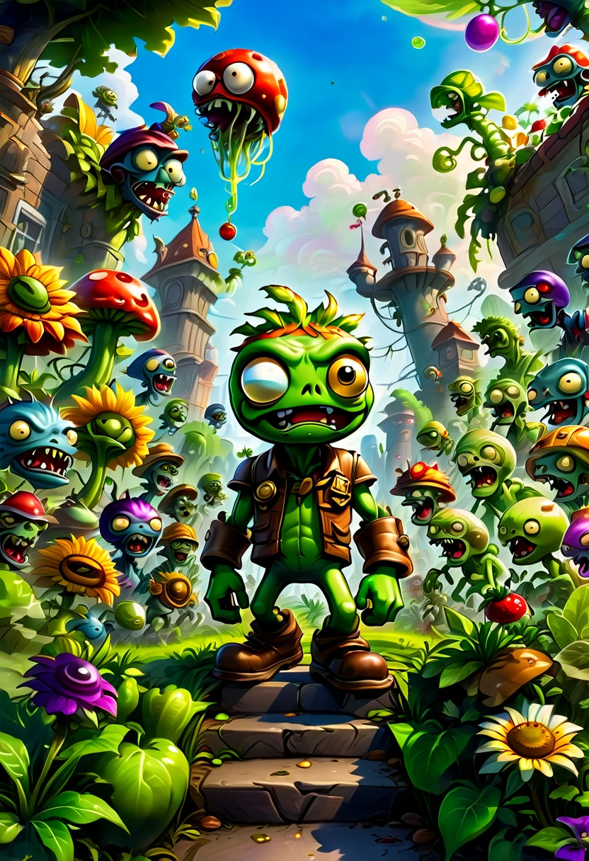 a Zombie dressed like Elvis Presley, hair, electric guitar, disco, game "Plants vs. Zombies", full body, cinematic still, cinemascope, best quality, masterpiece, very aesthetic, perfect composition, intricate details, ultra-detailed, vivid colors