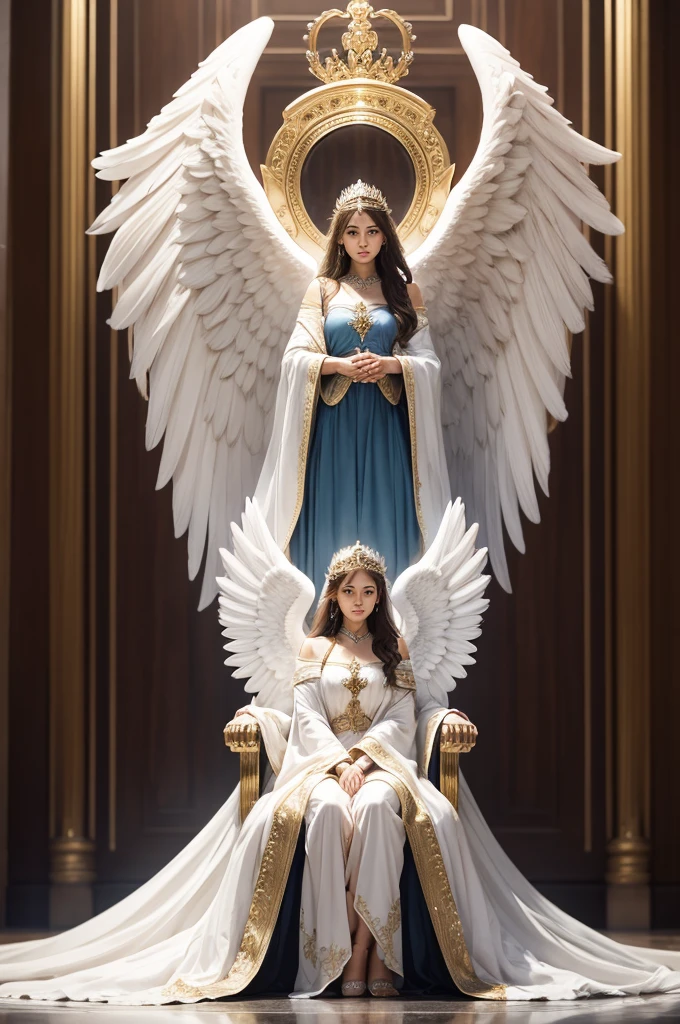 Create a throne with angels around it