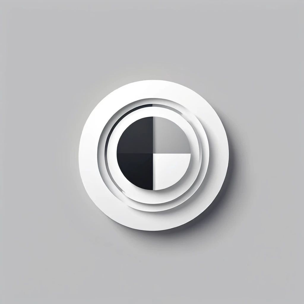 Geometric abstract logo, simplicity, vector, minimal, symmetry , shade of emotion a beautiful detailed a circle logo, centered composition, highly detailed, dynamic brush strokes, grayscale, glossy surface, elegant typography, minimal background, clean design, photorealistic, cinematic lighting, 8k, masterpiece