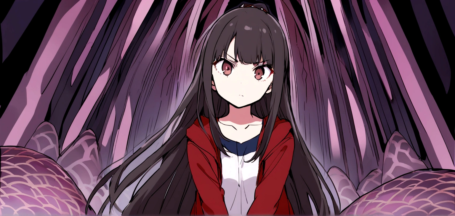 Ayumi Tanaka is a 23-year-old woman, of average height (1,65 m), With a slender body. She has long black hair, usually loose, and dark brown eyes that reflect sadness and depth. Your skin is fair and slightly pale. Ayumi prefers casual and discreet clothes, like jeans and simple t-shirts, often accompanied by an old coat. His expression is serious and determined, with a look that carries the weight of your experiences.