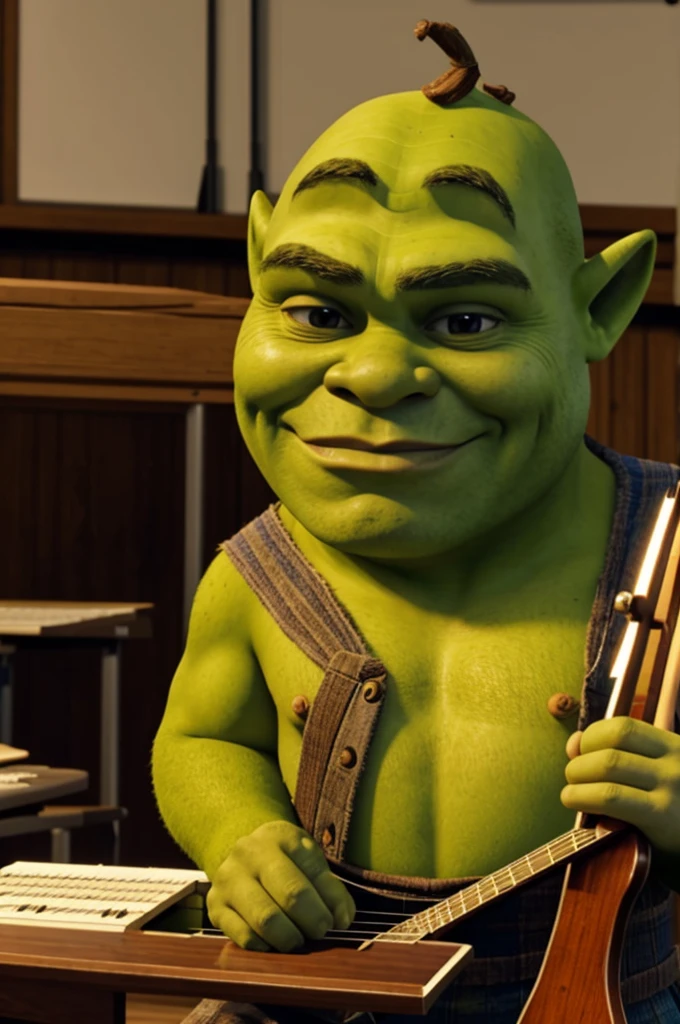 Shrek teaching a music class 