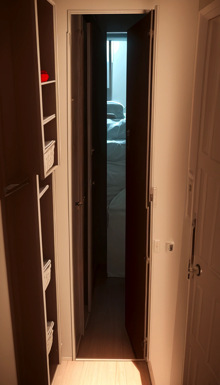 A shadow hidden behind the closet