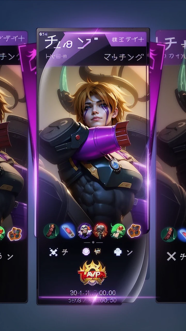 boy with purple hair and red shirt holding a purple ball, Masterpiece, ultra HD, detailed all picture, a close up of a devil, dyrroth from mobile legend, evil, extremely detailed artgerm, mobile legends character, inspired by Dyrroth, Six pack chest and abs, black jewel above the chest, red eyes, glare.