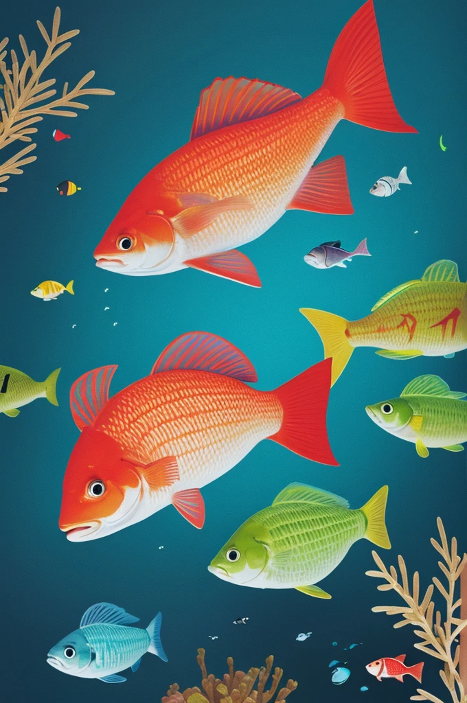 Illustration of a fish with a stomachache