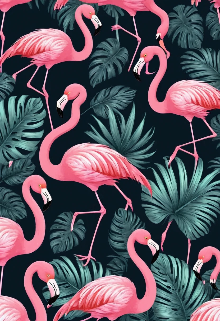 wallpapersv1, pink flamingo drawing, style wallpapersv1, 8k,