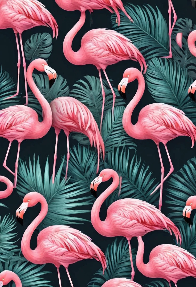 wallpapersv1, pink flamingo drawing, style wallpapersv1, 8k,