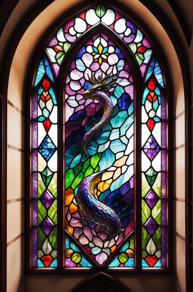 a picture of a stained glass window, intricate art, by Mario Dubsky, stained glass art, amethyst stained glass, detailed art in color, by Robert Richenburg, by Adrienn Henczné Deák
