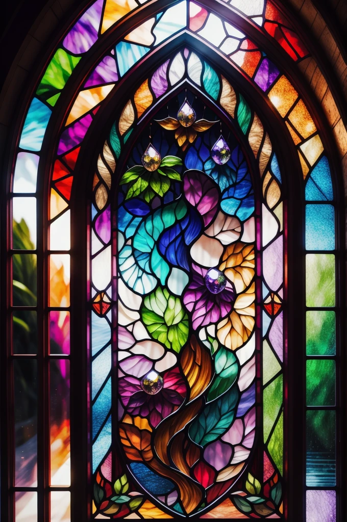 a picture of a stained glass window, intricate art, by Mario Dubsky, stained glass art, amethyst stained glass, detailed art in color, by Robert Richenburg, by Adrienn Henczné Deák
